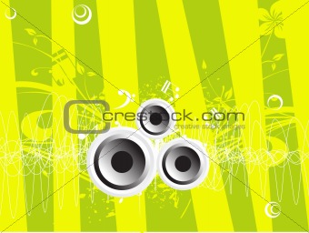 vector speakers on abstract musical background