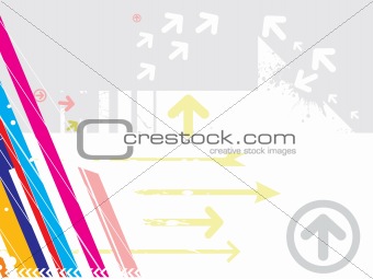 grunge background with lots of colors with arrows