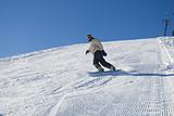 Man snowboarding stock photo