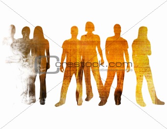 textures style of people silhouettes
