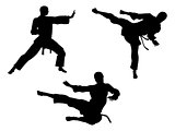 Karate Martial Art Silhouettes