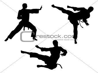 Karate Martial Art Silhouettes