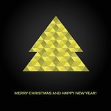 Abstract christmas card with geometric fir tree