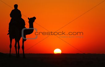 Sunset at sand dunes