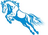prancing blue horse