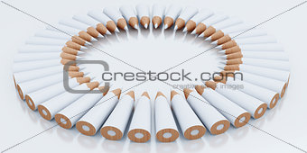 White pencils forming circle