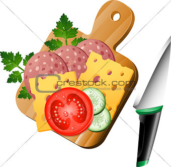 Food on a cutting board
