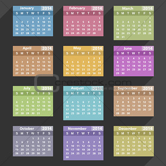 Flat 2014 Calendar
