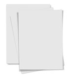 close up  stack of papers on white background
