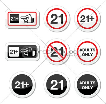 Under 21, adults only warning sign