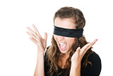 young female with blindfold