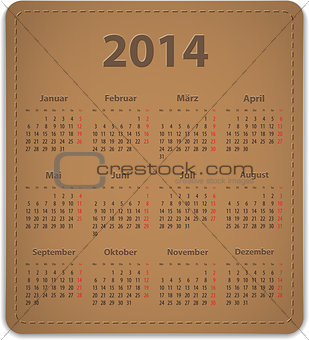 2014 German calendar