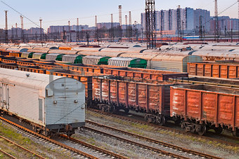 railroad freight wagons in freight yards