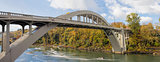 Oregon City Arch Bridge Over Willamette River in Fall