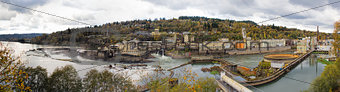 Hydro Power Plant at Willamette Falls in Autumn