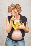 Pregnant Lady Pigging Out
