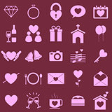 Wedding color icons on pink background