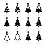 Christmas tree vector icons set