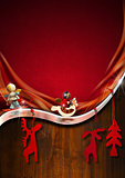 Red and Wooden Christmas Background