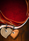 Red and Wooden Romantic Background