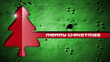 Red Christmas Tree on Grunge Background