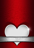 Romantic Floral Red and Silver Background