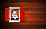 Window and Christmas Tree
