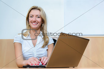 Smiling confident businesswoman