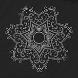Vector flourish pattern. Chalk board with floral ornament. Doodle background.