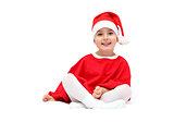 child in santa claus hat