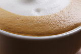 close up photo of dry foam on cappuccino