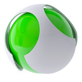 3d green abstract sphere