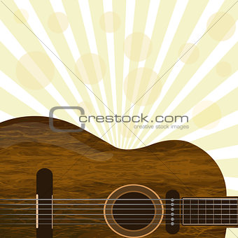Guitar with sunburst background