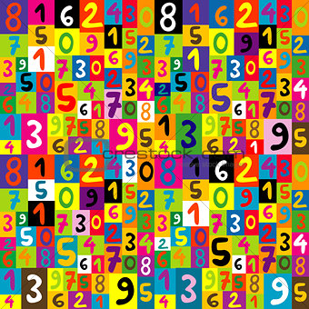 Seamless pattern for kids with numbers