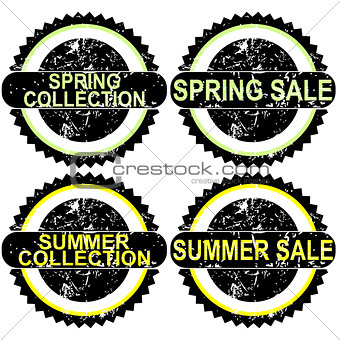 Spring sale and summer sale rubber stamps