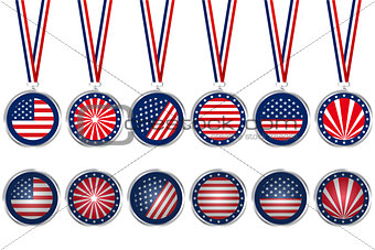 USA medals and buttons