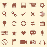 Web color icons on brown background