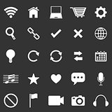Web icons on black background
