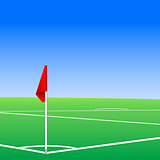 Illustration of  a football pitch corner flag