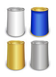 Template tin colored cans 
