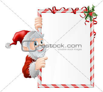 Santa Cartoon Xmas Sign