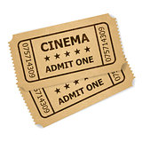 Two retro cinema tickets