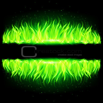 Two green walls of fire.