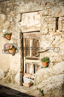 door with wall in tuscany