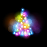 Glowing Christmas Tree vector illustration.