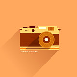 Flat Vintage Camera Icon