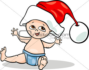 baby boy santa cartoon illustration