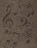 Musical Notes on Textured Background Illustration