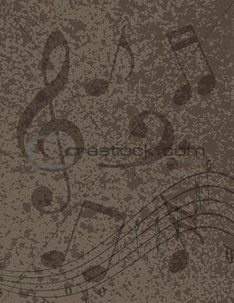 Musical Notes on Textured Background Illustration