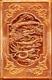 Dragon design on the wooden door